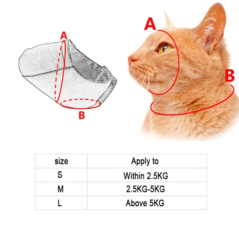 Breathable Nylon Cat Muzzles